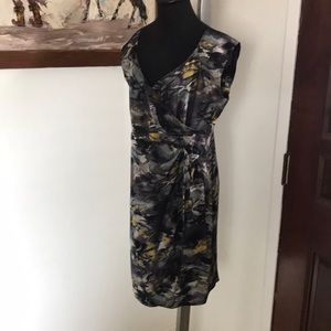 Boston Proper animal print faux wrap dress